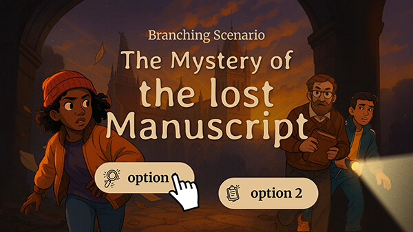 Branching Scenario: The Mystery of the Lost Manuscript