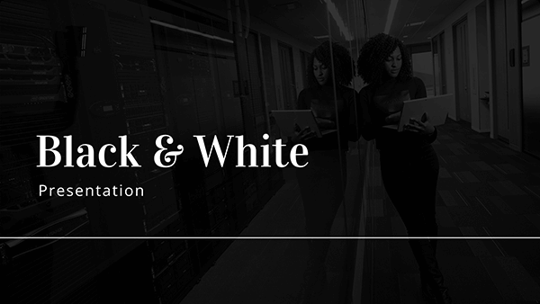 Interactive Black and White Presentation template